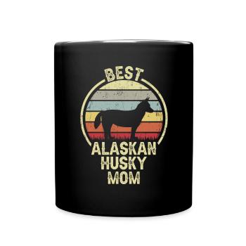 Maman chien - Alaskan Husky - Mug uni - noir - Devant