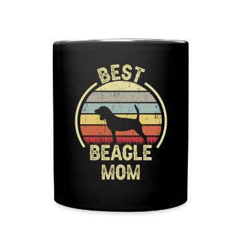 Hund Mom - Beagle - Tasse einfarbig - Schwarz - Vorne