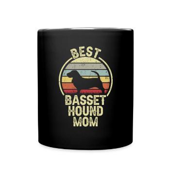 Hund Mom - Basset Hound - Tasse einfarbig - Schwarz - Vorne