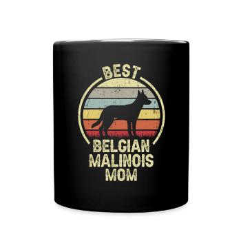 Hund Mom - Belgier Malinois - Tasse einfarbig - Schwarz - Vorne