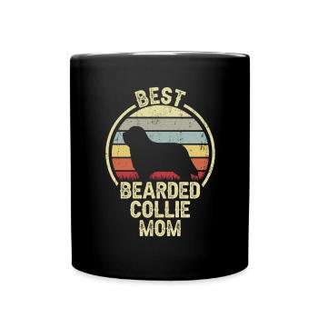 Mère Chienne - Collie barbu - Mug uni - noir - Devant