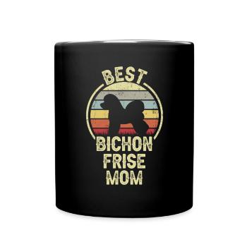 Dog Mom - Bichon Frise - Full Colour Mug - black - Front