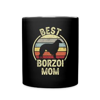 Dog Mama - Borzoi - Full Colour Mug - black - Front