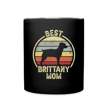 Hund Mom - Brittany - Tasse einfarbig - Schwarz - Vorne