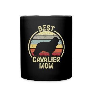 Hund Mom - Kavalier - Tasse einfarbig - Schwarz - Vorne