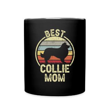Hund Mom - Collie - Tasse einfarbig - Schwarz - Vorne