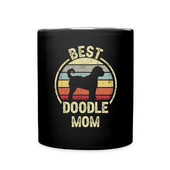 Hund Mom - Doodle - Tasse einfarbig - Schwarz - Vorne