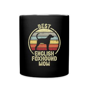 Hund Mom - English Foxhound - Tasse einfarbig - Schwarz - Vorne