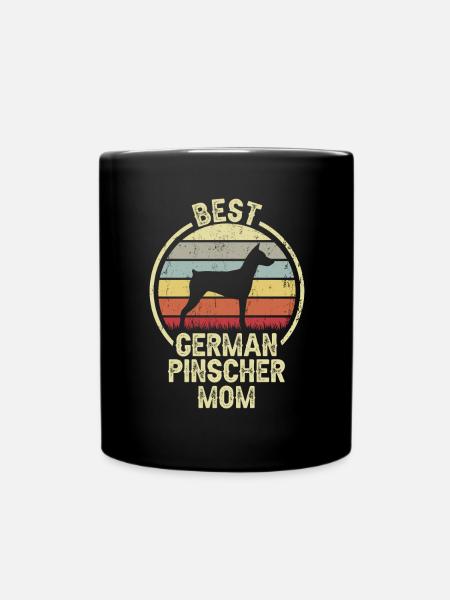 Hundemutter - Deutscher Pinscher - Tasse einfarbig - Schwarz