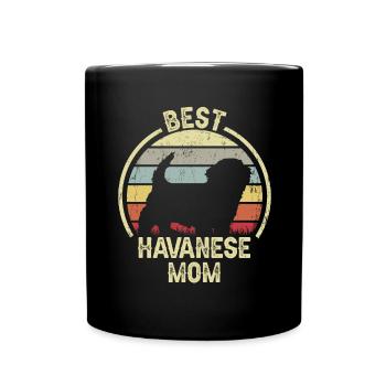 Hund Mom - Havanese - Tasse einfarbig - Schwarz - Vorne