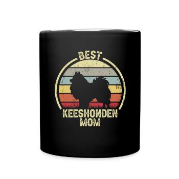 Hund Mom - Keeshonden - Tasse einfarbig - Schwarz - Vorne