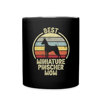 Hund Mom - Miniaturpinscher - Tasse einfarbig - Schwarz - Vorne