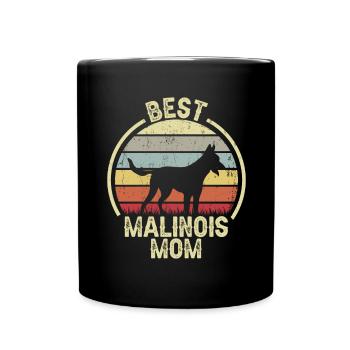 Hund Mom - Malinois - Tasse einfarbig - Schwarz - Vorne