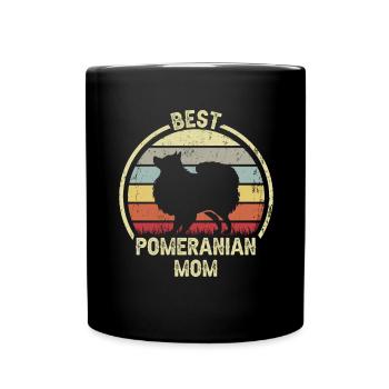 Hundemama - Pommern - Tasse einfarbig - Schwarz - Vorne