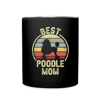 Hund Mom - Pudel - Tasse einfarbig - Schwarz - Vorne
