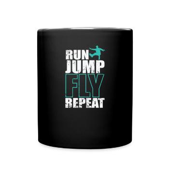 Run Jump Fly Repeat Parkour Sport Training - Mug uni - noir - Devant