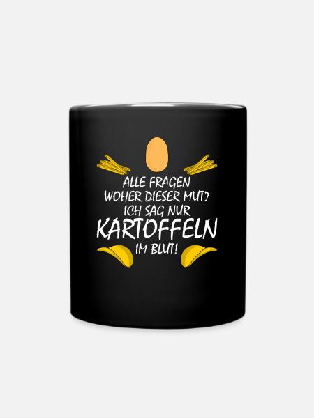Kartoffel Pommes Frites Chips Kartoffeln - Tasse einfarbig - Schwarz