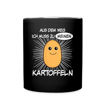 Kartoffel Kartoffelbauer Kartoffeln - Tasse einfarbig - Schwarz - Vorne