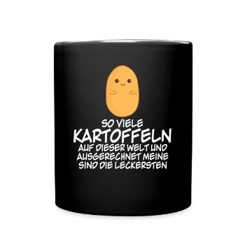 Kartoffel Bratkartoffeln Kartoffeln - Tasse einfarbig - Schwarz - Vorne