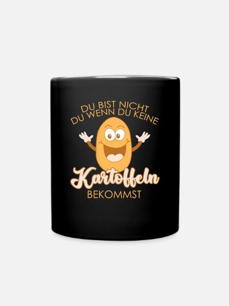 Kartoffeln lustige Kartoffel - Tasse einfarbig - Schwarz