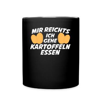 Kartoffeln Bratkartoffeln Kartoffel - Tasse einfarbig - Schwarz - Vorne