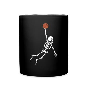 Basketteur de basket-ball squelette - Mug uni - noir - Devant