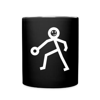 Joueur de basket-ball figuratif de bâton de basket-ball - Mug uni - noir - Devant