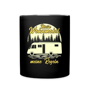 Wohnmobil Camping Reise Wohnmobile - Tasse einfarbig - Schwarz - Vorne