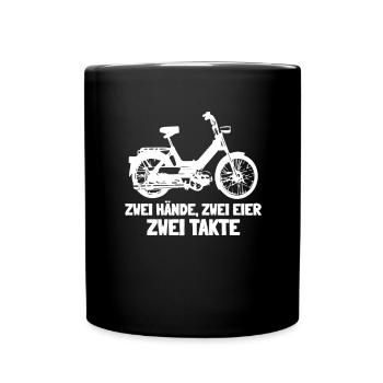 DDR Moped Oldtimer Roller Mofa Scooter 2 Takter - Tasse einfarbig - Schwarz - Vorne
