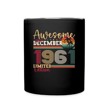 Born December 1961 61st birthday gift - Full Colour Mug - black - Front