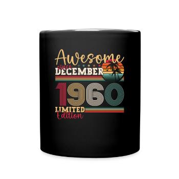 Né en décembre 1960 cadeau de 62e anniversaire - Mug uni - noir - Devant