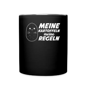 Kartoffeln Kartoffel - Tasse einfarbig - Schwarz - Vorne