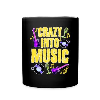 Musiker Gitarre Schallplatte Musik - Tasse einfarbig - Schwarz - Vorne