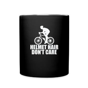 Casque Cheveux Ne se soucie pas Cyclisme Fitness - Mug uni - noir - Devant