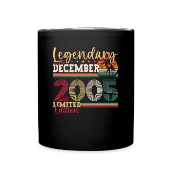Décembre Année 2005 Cadeau du 17e anniversaire - Mug uni - noir - Devant