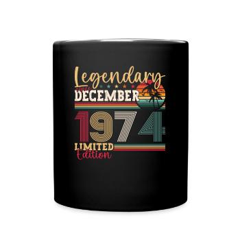 Décembre Né en 1974 Cadeau de 48e anniversaire - Mug uni - noir - Devant