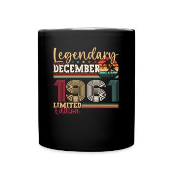 Born December 1961 61st birthday gift - Full Colour Mug - black - Front