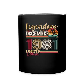 December Born 1981 41st birthday gift - Full Colour Mug - black - Front