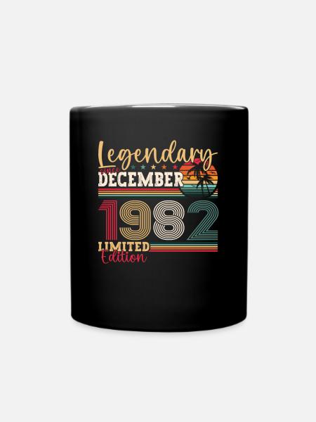 Décembre Né en 1982 Cadeau de 40e anniversaire - Mug uni - noir