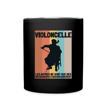 Violoncelle Cello Orchestre Homme Femme Enfants - Tasse einfarbig - Schwarz - Vorne