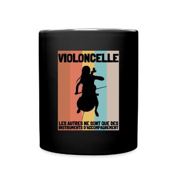 Violoncelle Cello Orchestre Homme Femme Enfants - Tasse einfarbig - Schwarz - Vorne