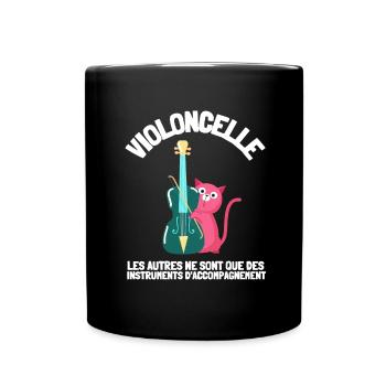 Violoncelle Cello Orchestre Homme Femme Enfants - Tasse einfarbig - Schwarz - Vorne