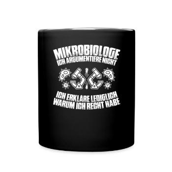 Mikrobiologie Mikrobiologe Biologie Biologe - Tasse einfarbig - Schwarz - Vorne