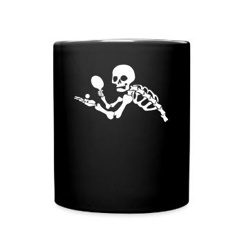 Joueur de tennis de table squelette - Mug uni - noir - Devant