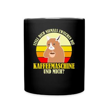 Büro Kaffee Morgenmuffel Müde Coffein - Tasse einfarbig - Schwarz - Vorne