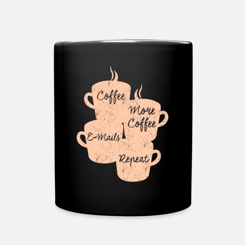 Bureau du café et des e-mails - Mug uni - noir