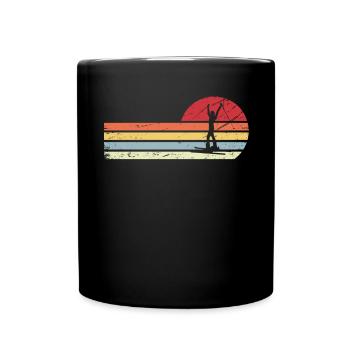 Sun and retro lines - Skiing for women - - Full Colour Mug - black - Front