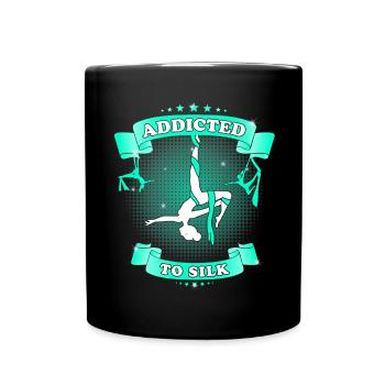 Accro à la soie - drôles d’acrobates aériens - Mug uni - noir - Devant