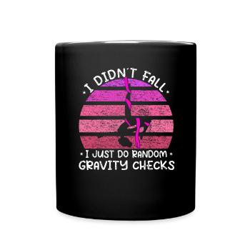 Gravity Checks - lustiges Luftakrobat - Tasse einfarbig - Schwarz - Vorne