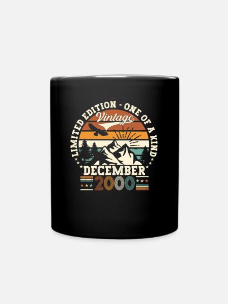 Décembre Année 2000 Cadeau du 22e anniversaire - Mug uni - noir